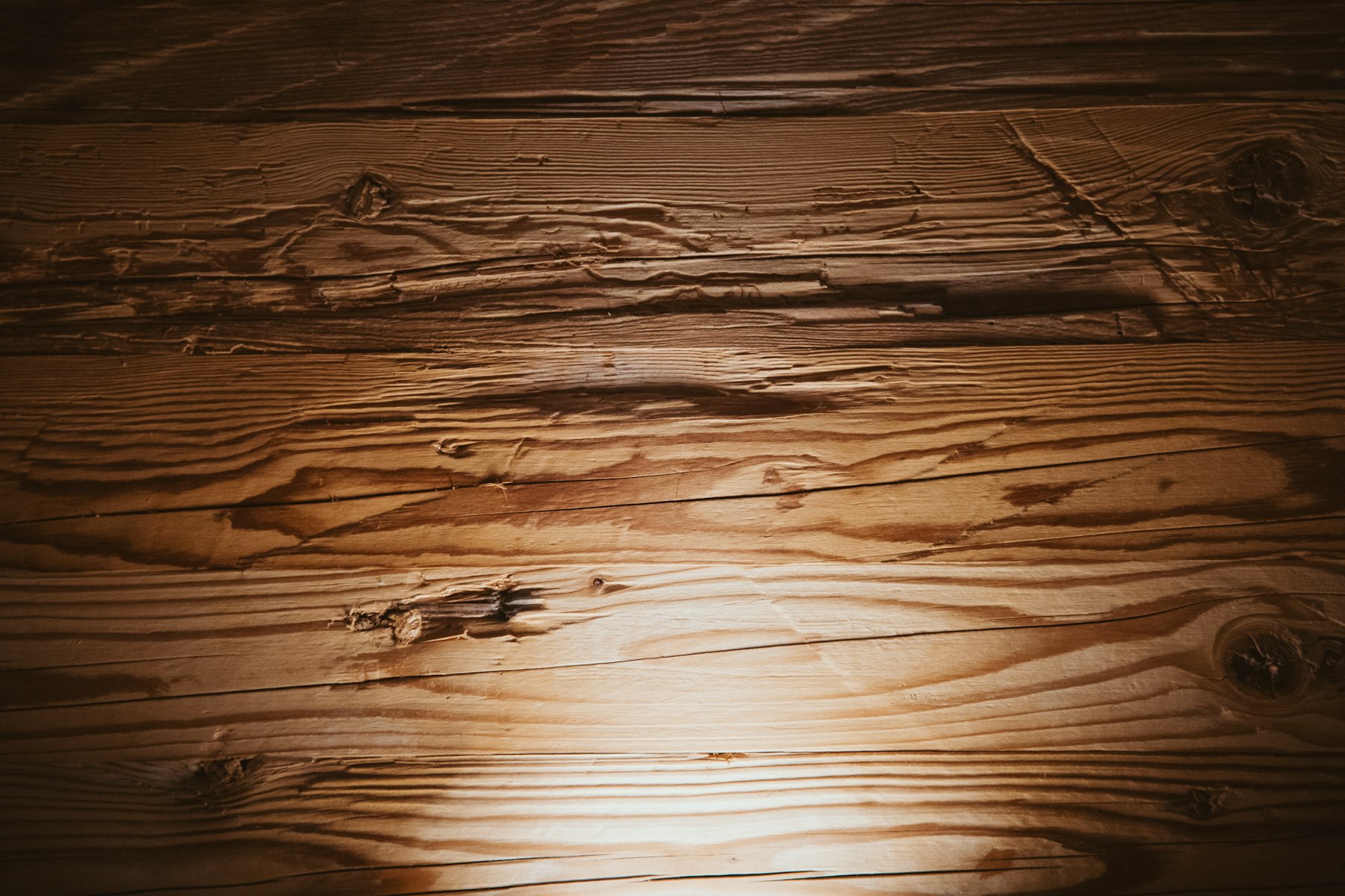 Warm wide-plank wood flooring with natural window light